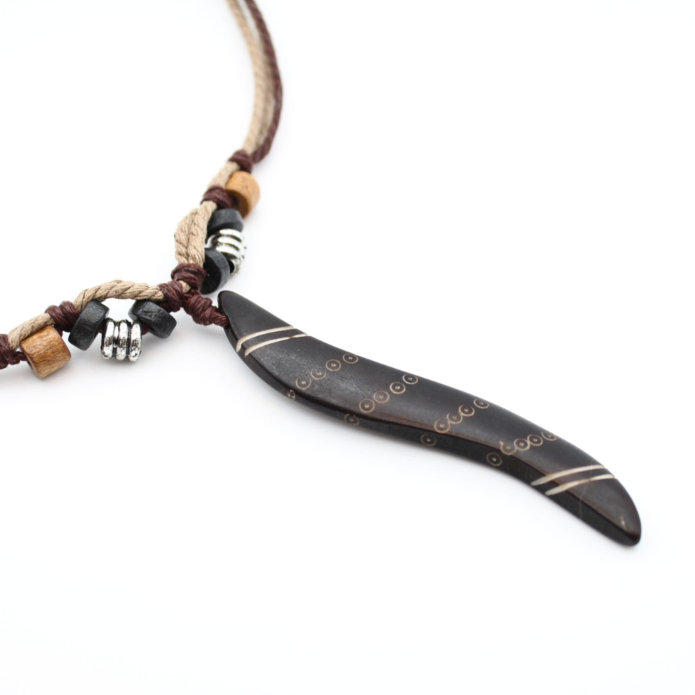 Worm - Carved Bone Necklace