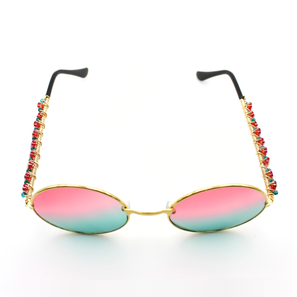 Pink + Seafoam Dream Round Sunglasses