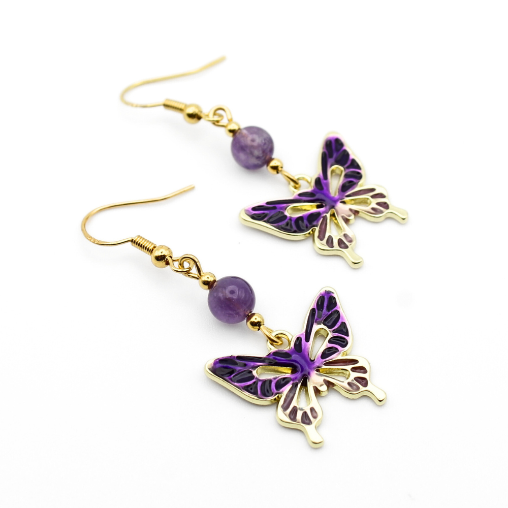 Butterfly Earring with Amethyst