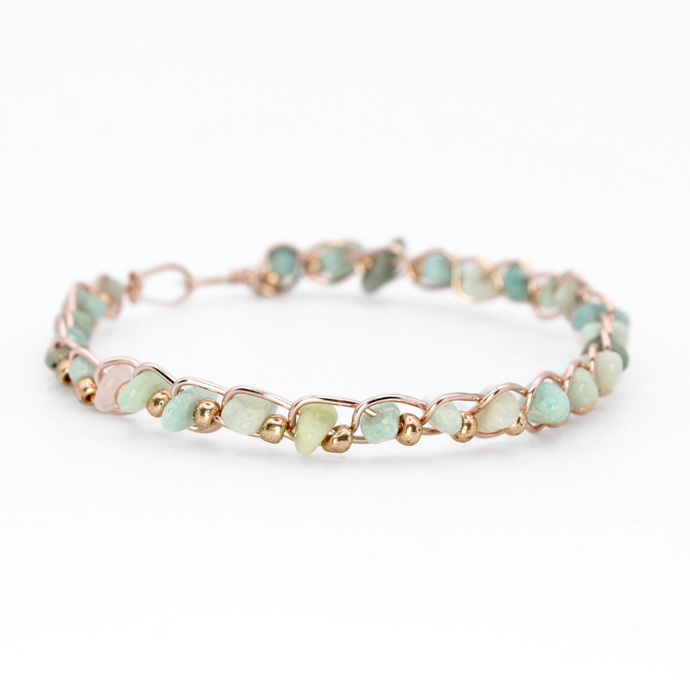 Amazonite Bangle Bracelet (with Clasp)