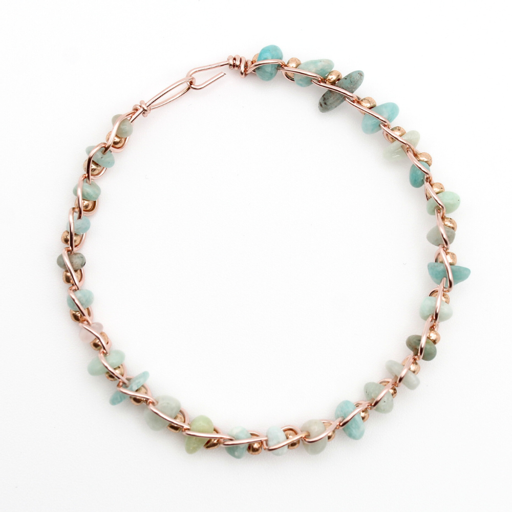 Amazonite Bangle Bracelet (with Clasp)