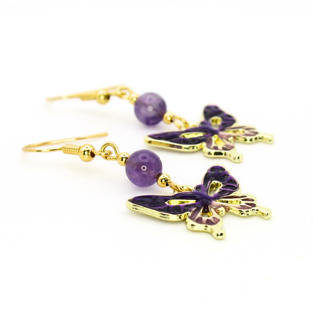 Butterfly Earring with Amethyst
