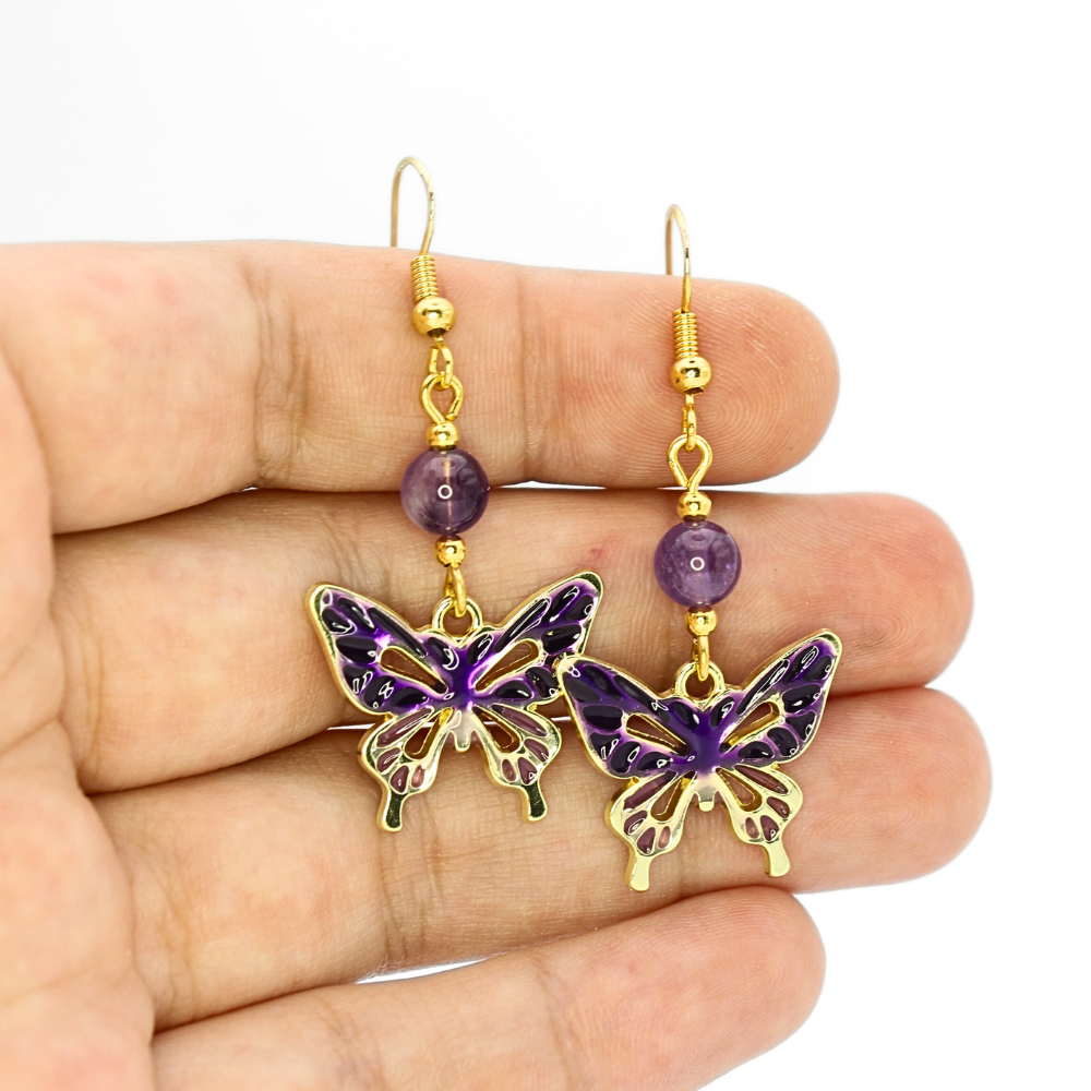 Butterfly Earring with Amethyst