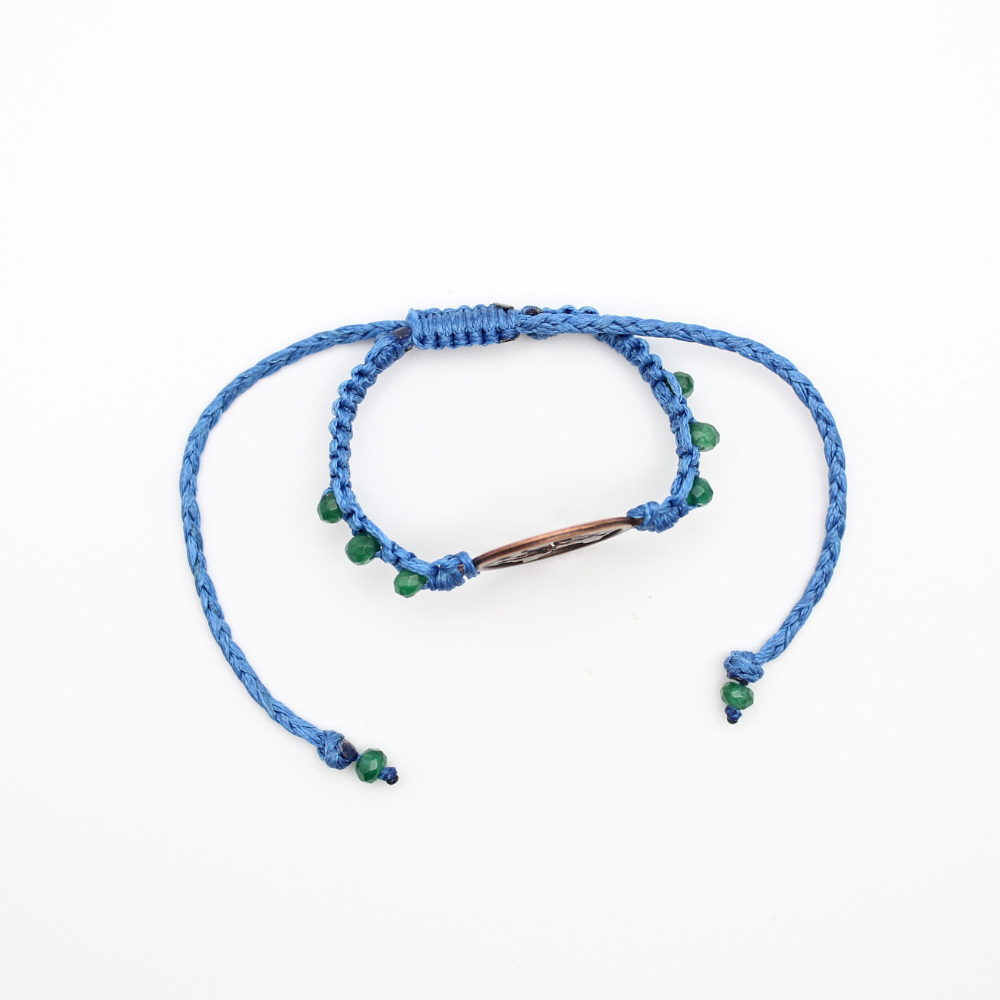 Globe Charm Bracelet with Emeralds (Adjustable)