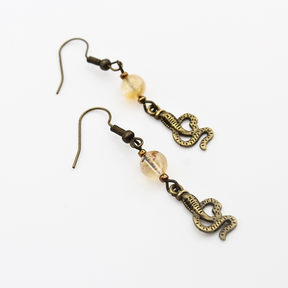 King Cobra Earrings w/ Citrine