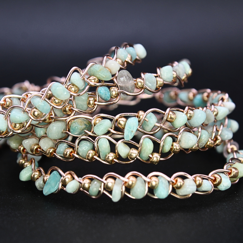 Amazonite Bangle Bracelet (with Clasp)