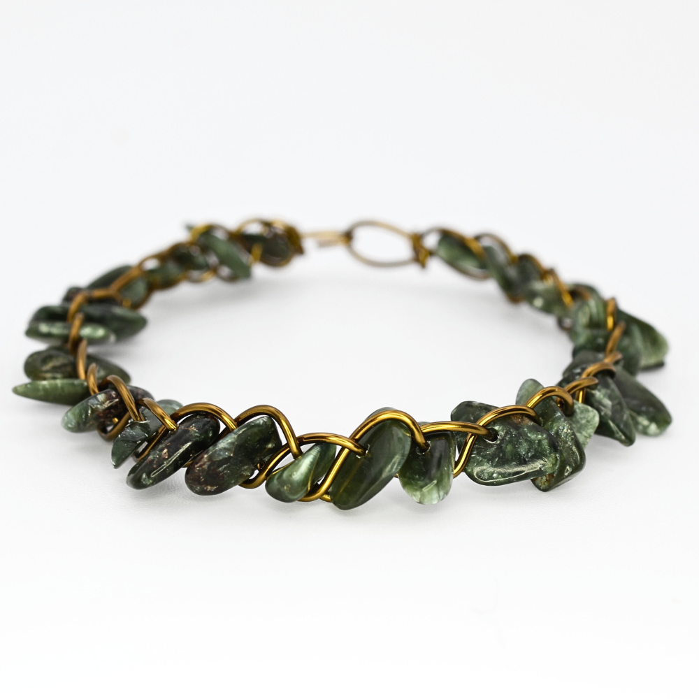 Seraphinite Bangle Bracelet (with Clasp) (Small)