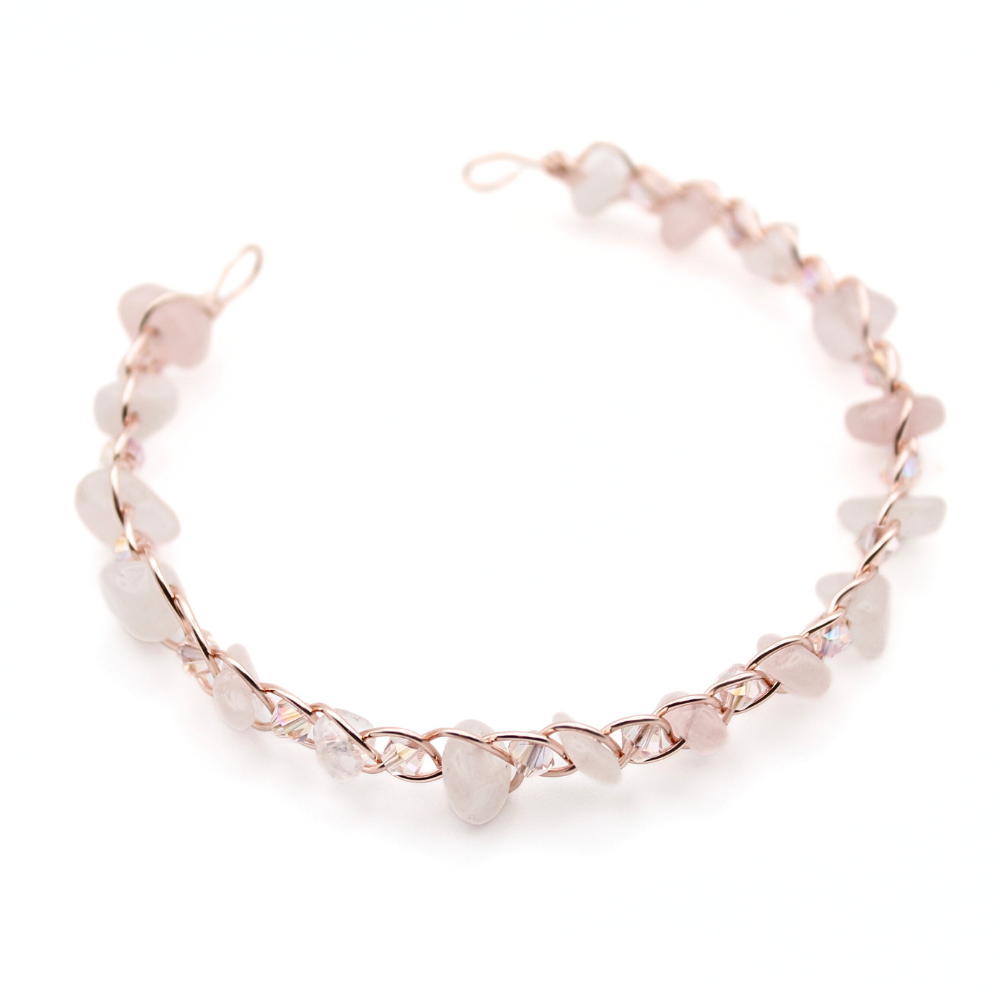 Rose Quartz Bangle Bracelet (w/ Clasp)