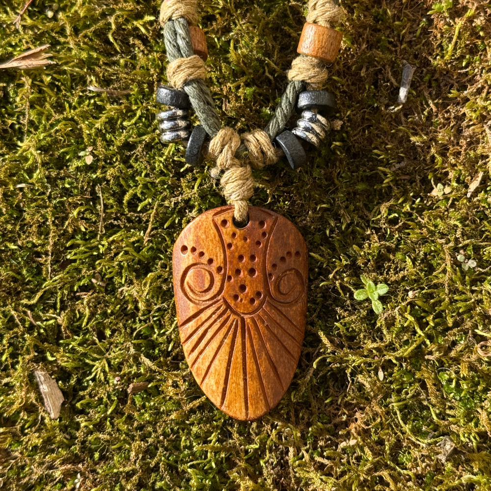Sun Rays - Carved Bone Necklace