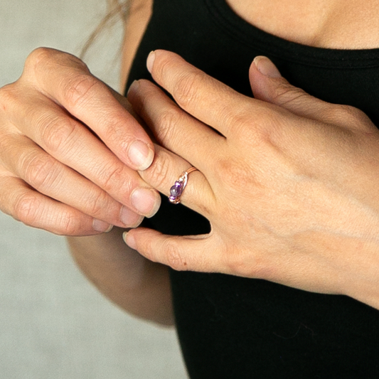 Amethyst & Rose Gold Ring