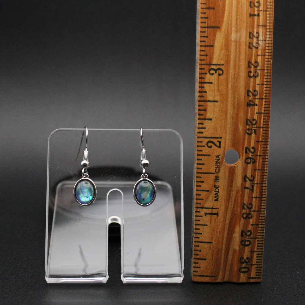 Labradorite-Style Charm Earrings (Silver)