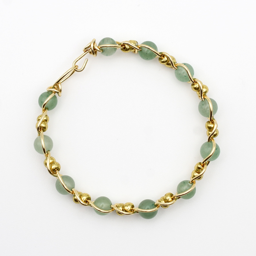 Green Aventurine Bangle Bracelet (w/ Clasp)