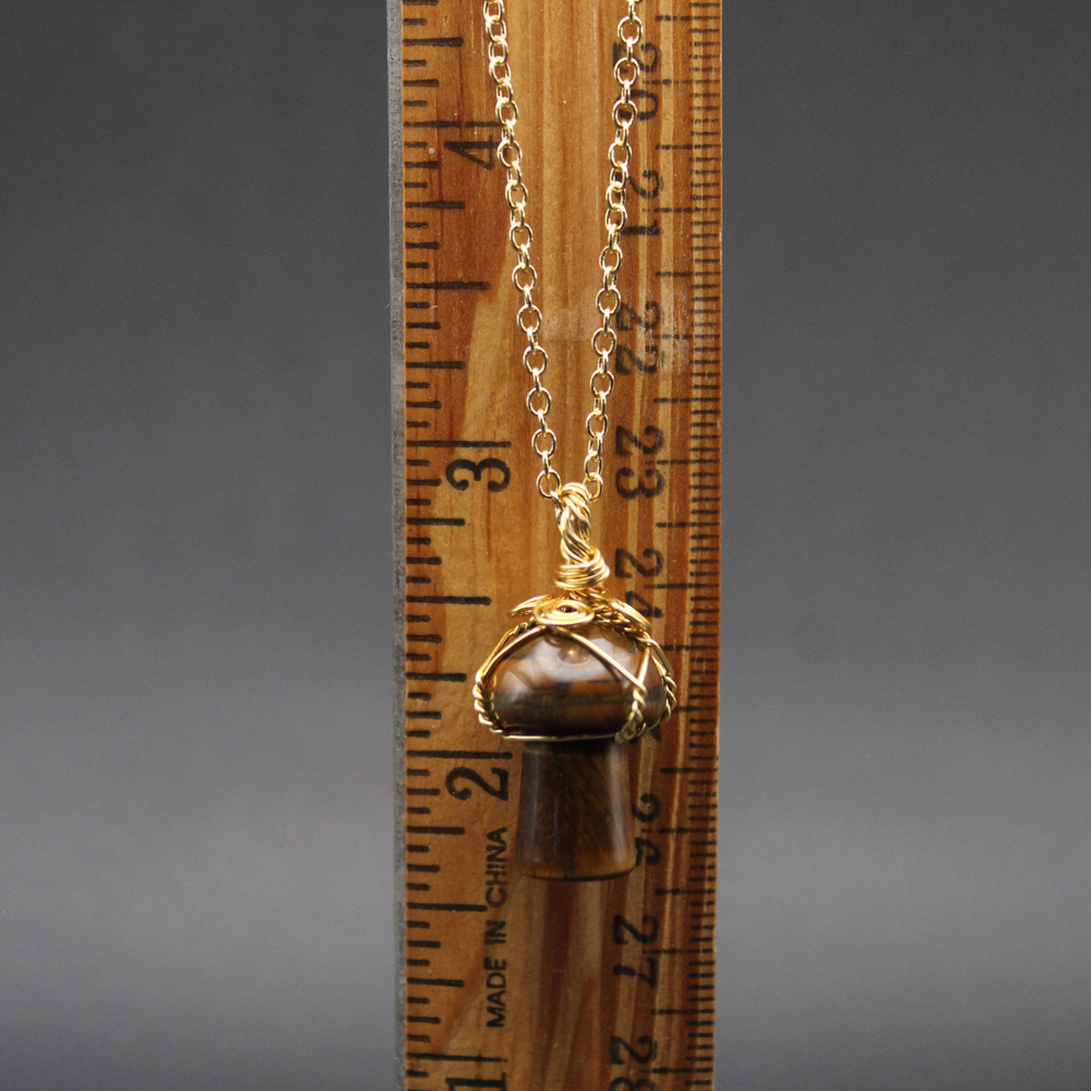 Tiger's Eye Mushroom Necklace