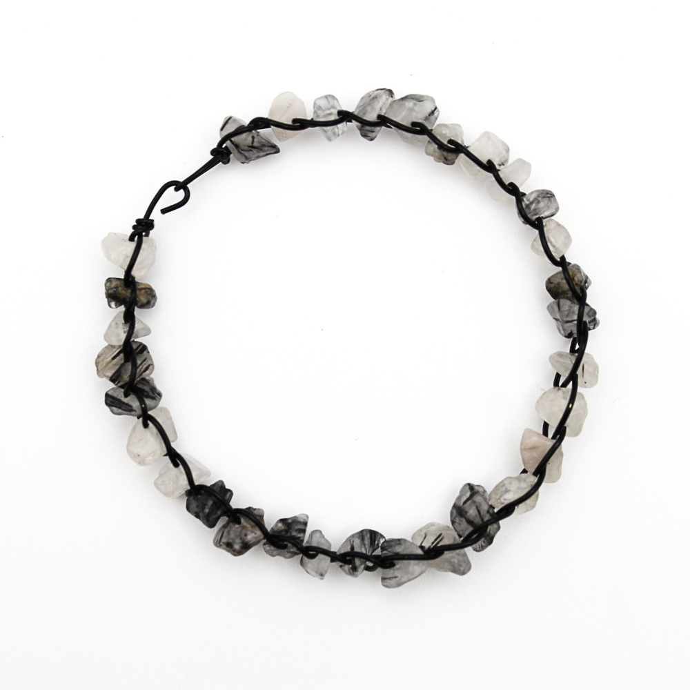Rutilated Quartz Bangle Bracelet (w/ Clasp)