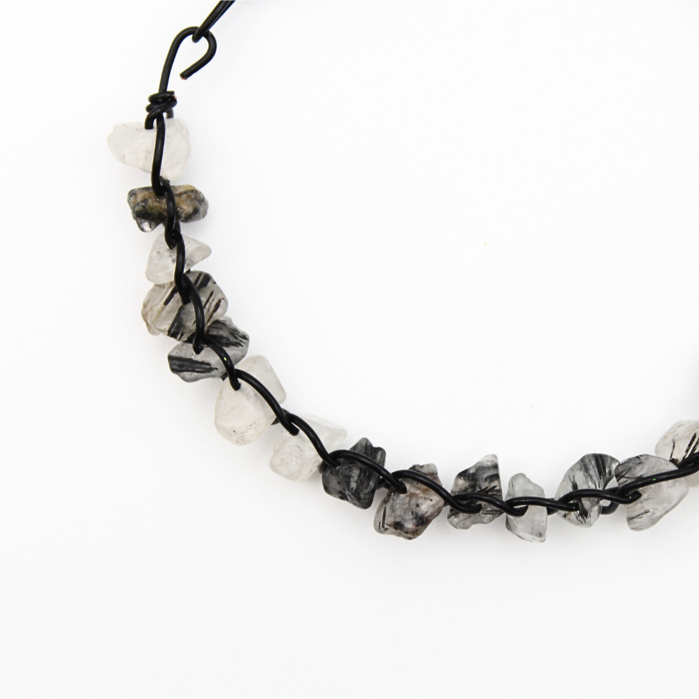 Rutilated Quartz Bangle Bracelet (w/ Clasp)