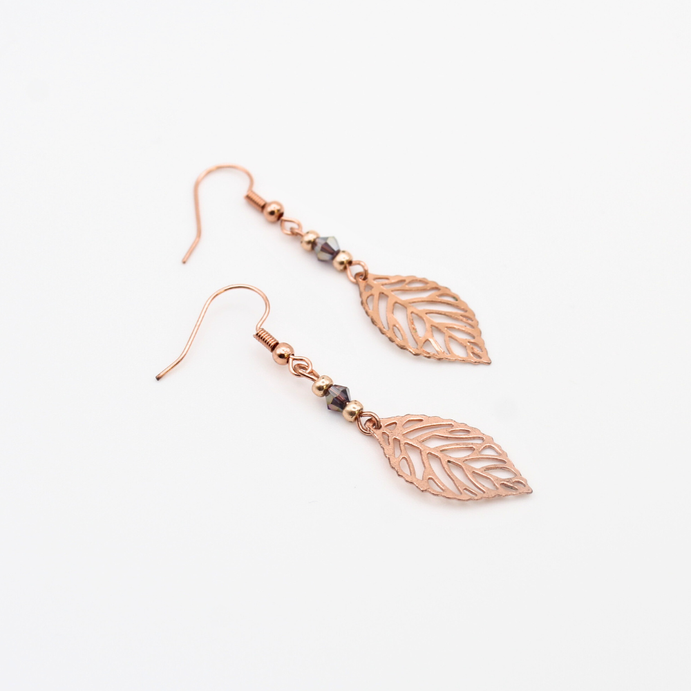 Rose Gold Leaf Earrings
