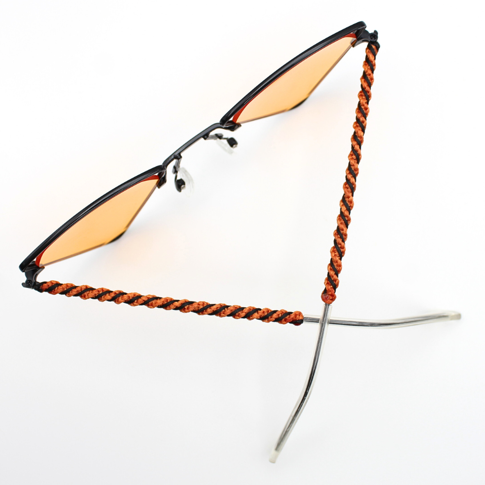 Orange Triangle Sunglasses with Macrame