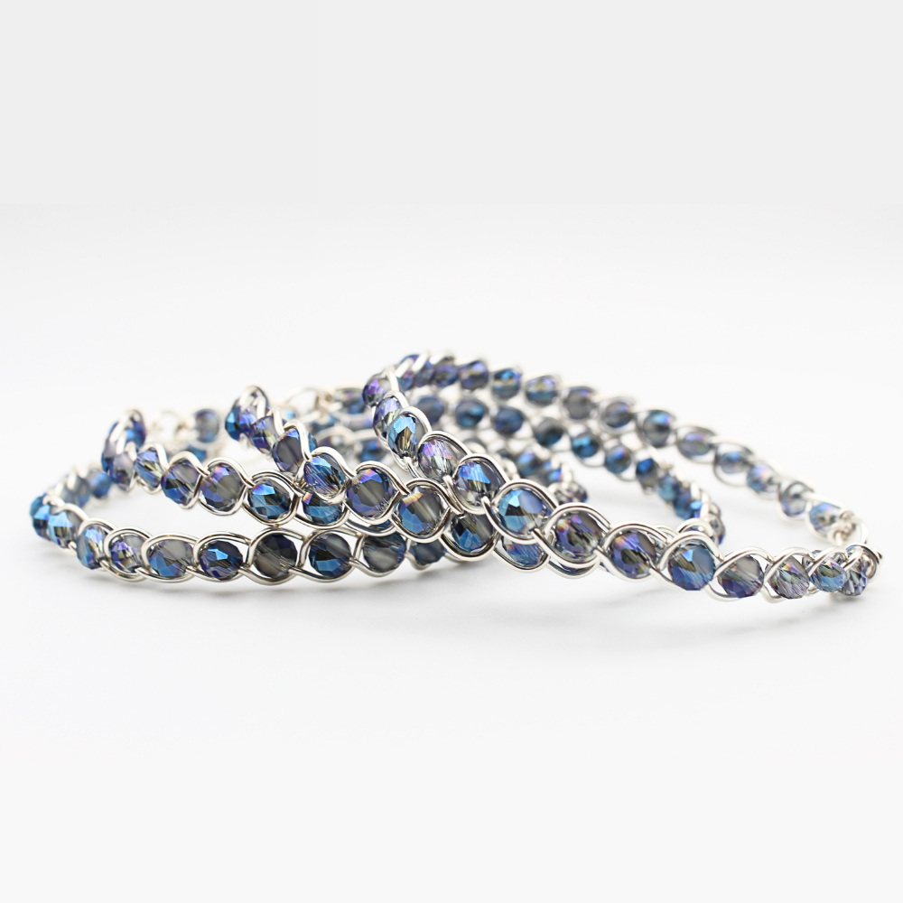 Cool Blue Bangle Bracelet (with Clasp)