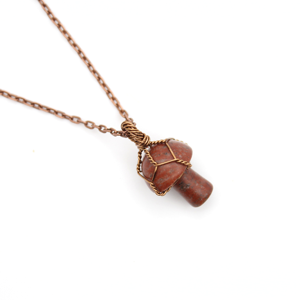 Red Jasper Mushroom Necklace