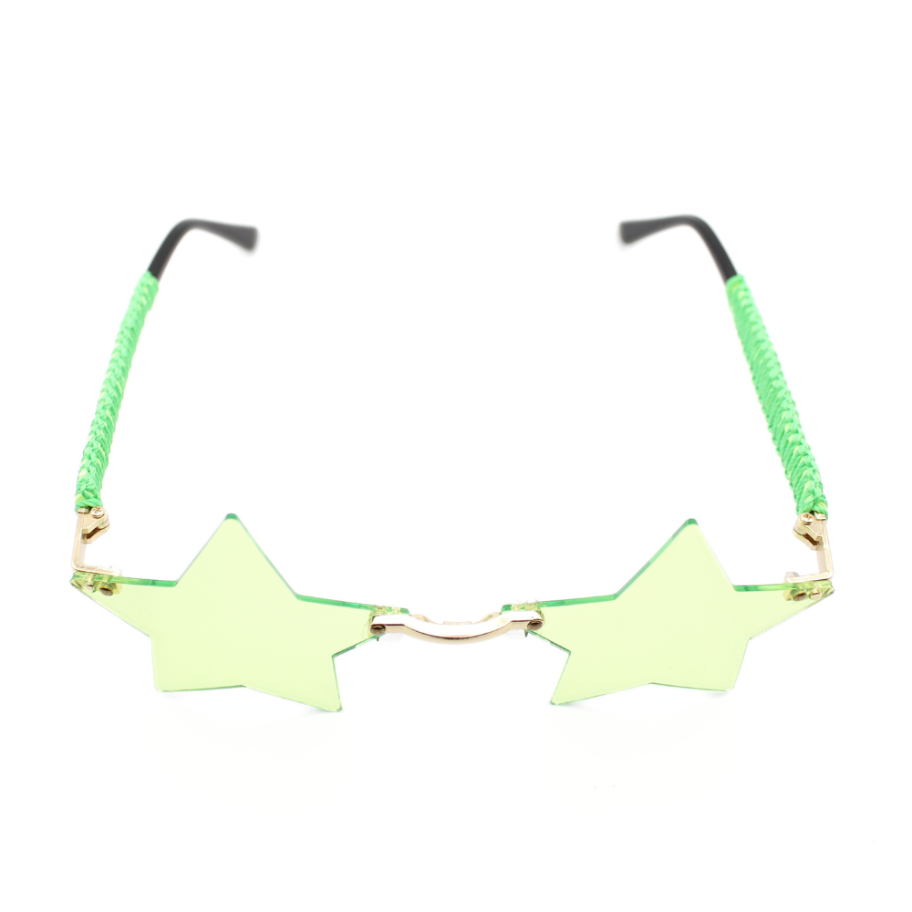 Green Star Sunglasses with Macrame