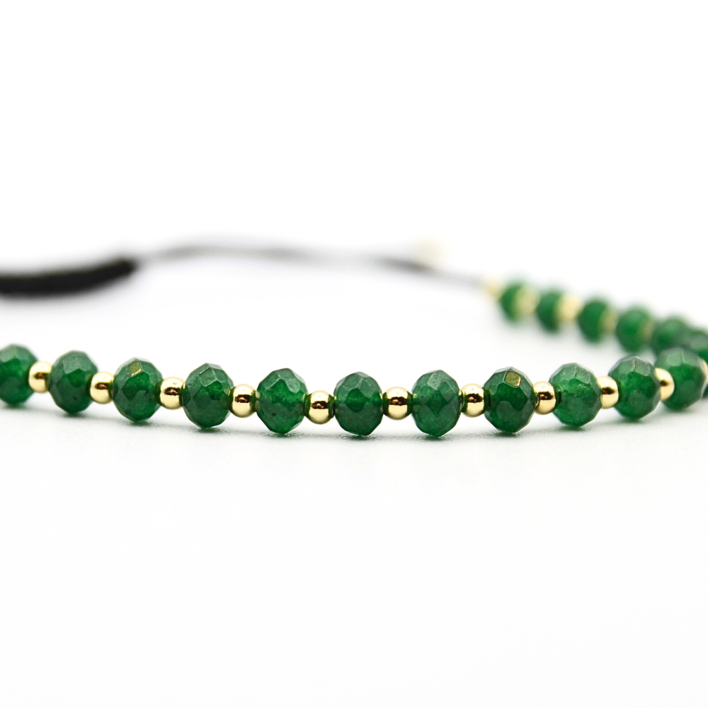 Emerald & Gold Bracelet (Adjustable)