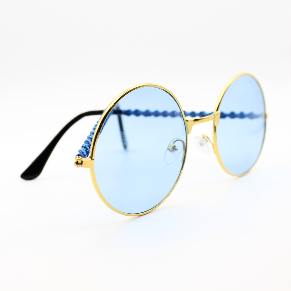 Blue Round Glasses with Macrame