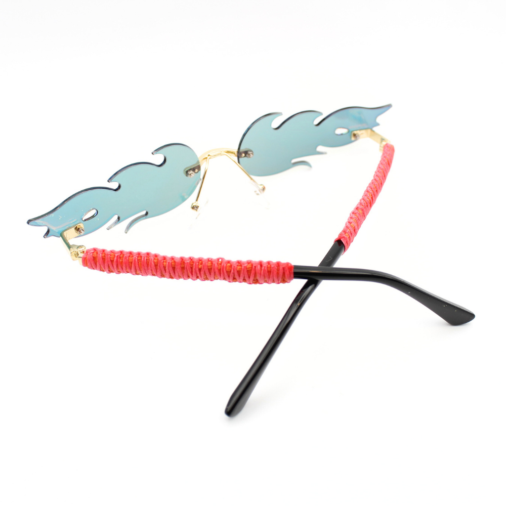 Pink Flame Sunglasses with Macrame