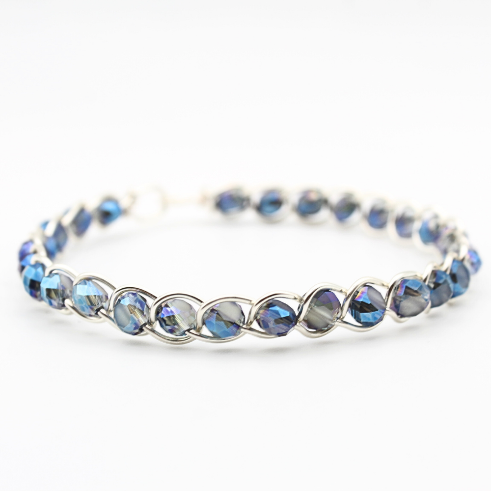 Cool Blue Bangle Bracelet (with Clasp)