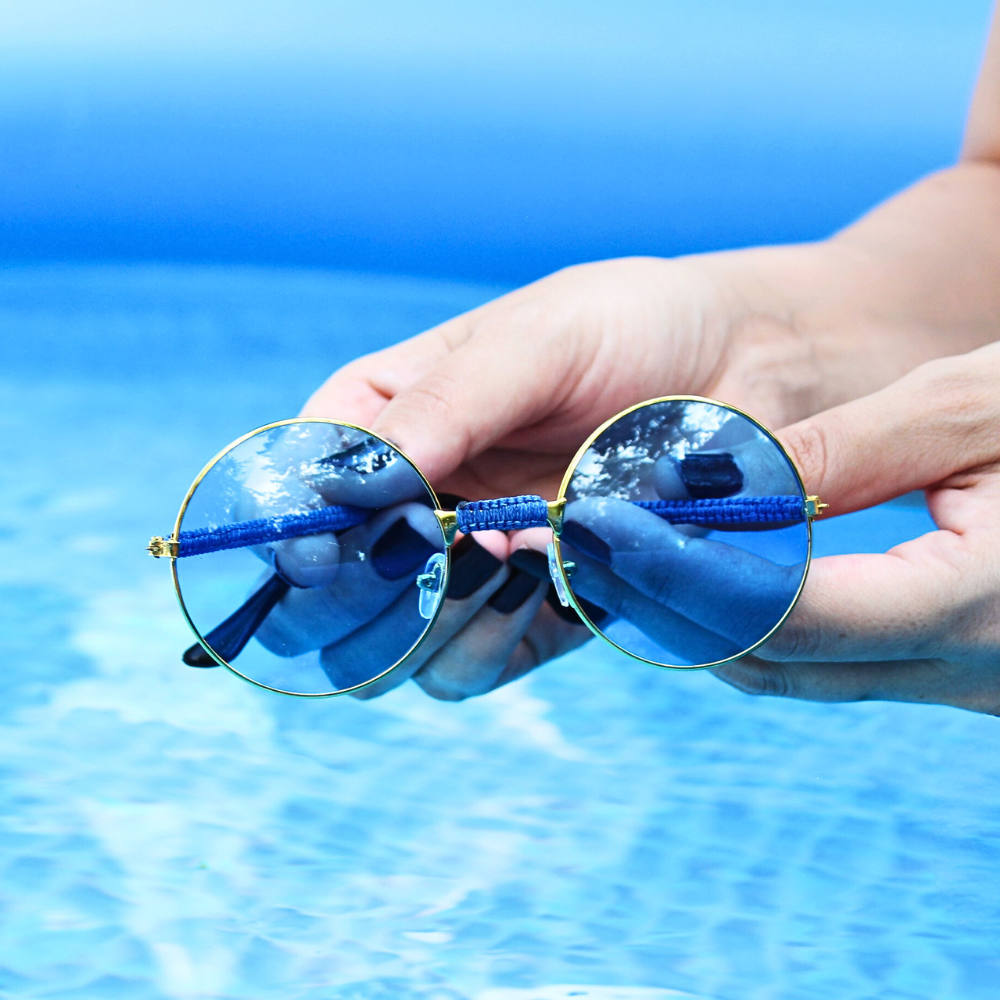 Blue Round Sunglasses