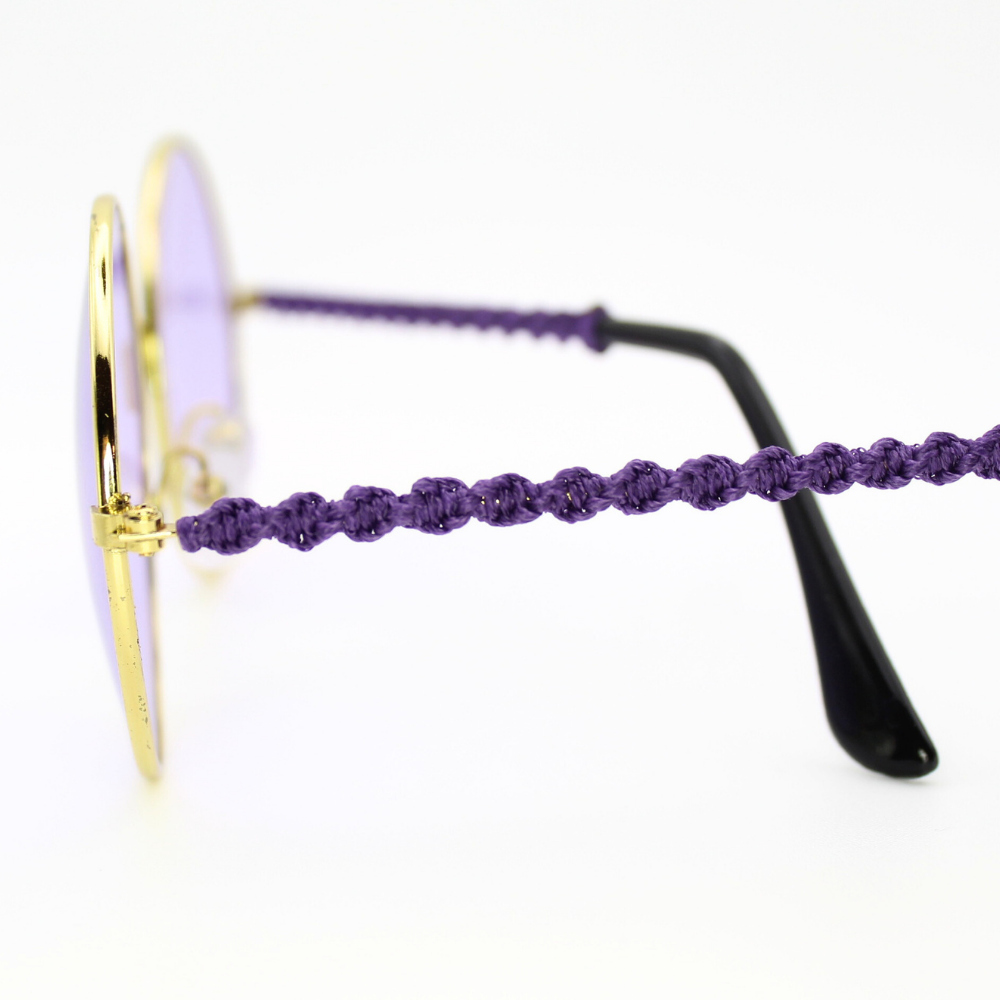Purple Round Glasses with Macrame