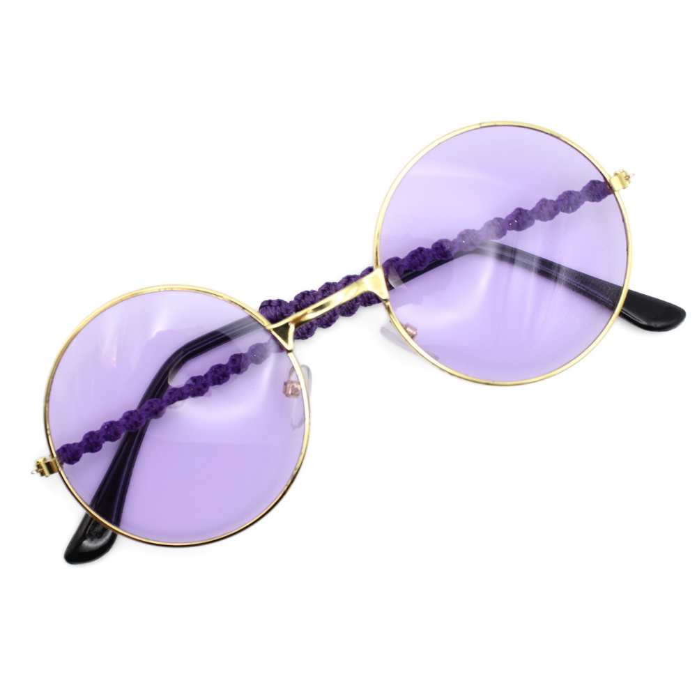 Purple Round Glasses with Macrame