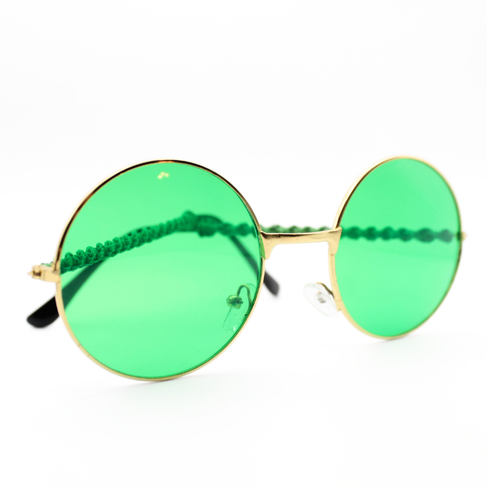 Green Round Glasses with Macrame