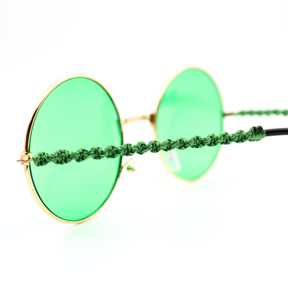 Green Round Glasses with Macrame