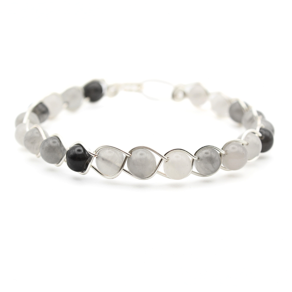 Smoky Quartz Bangle Bracelet (w/ Clasp)