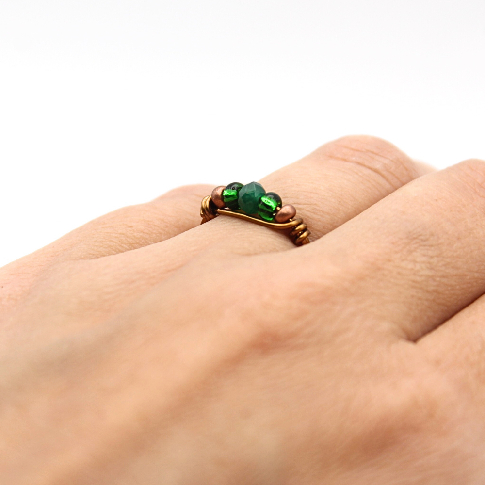 Emerald and Copper Ring