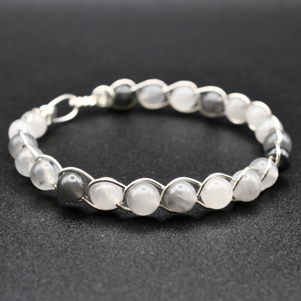 Smoky Quartz Bangle Bracelet (w/ Clasp)