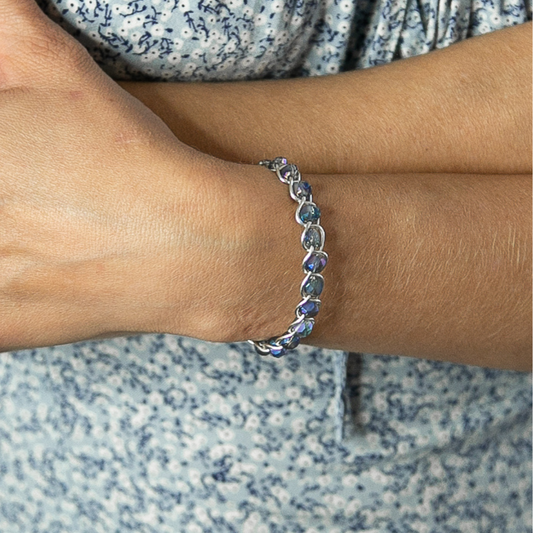 Cool Blue Bangle Bracelet (with Clasp)