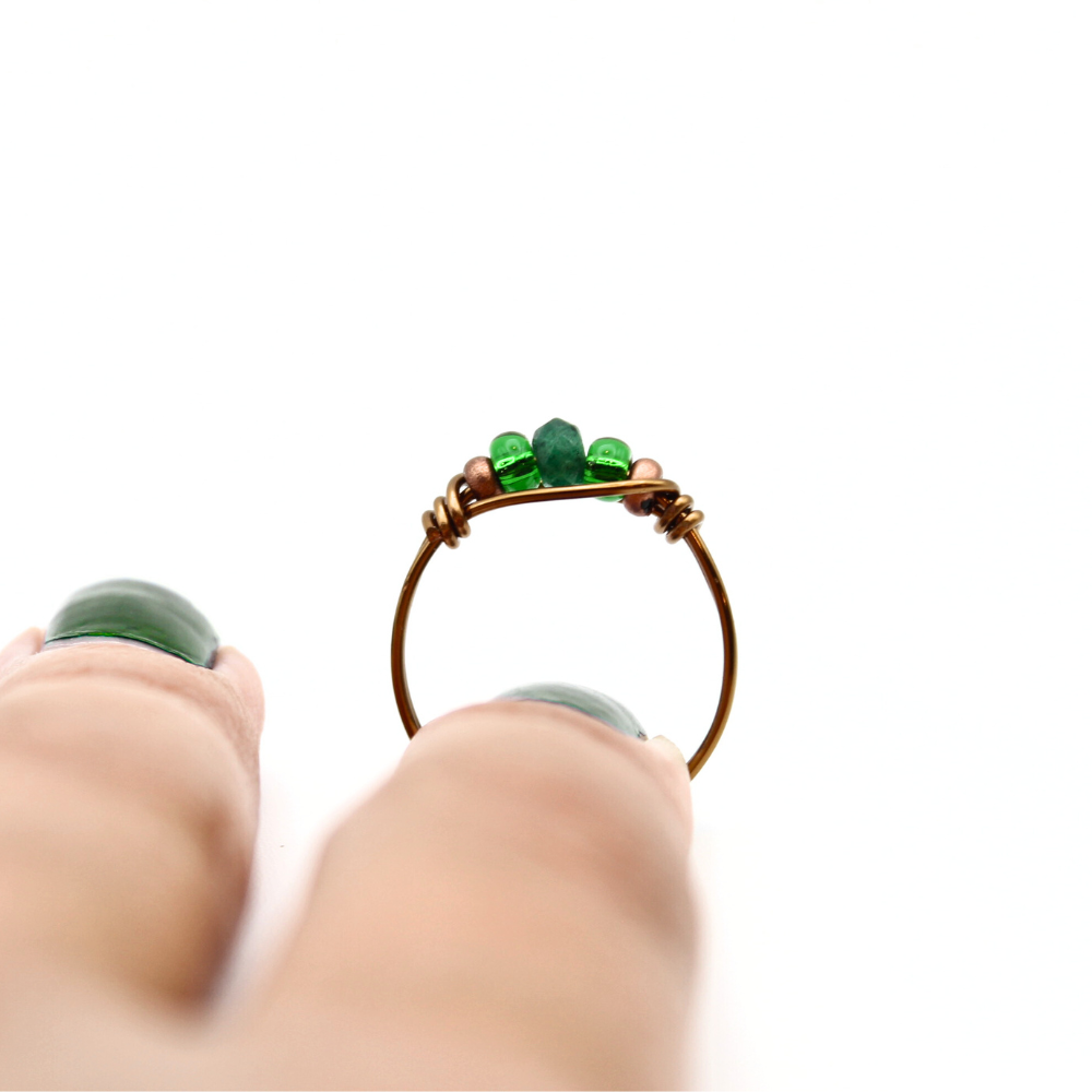Emerald and Copper Ring