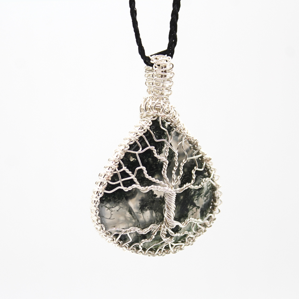 Moss Agate Tree of Life Necklace (adjustable)