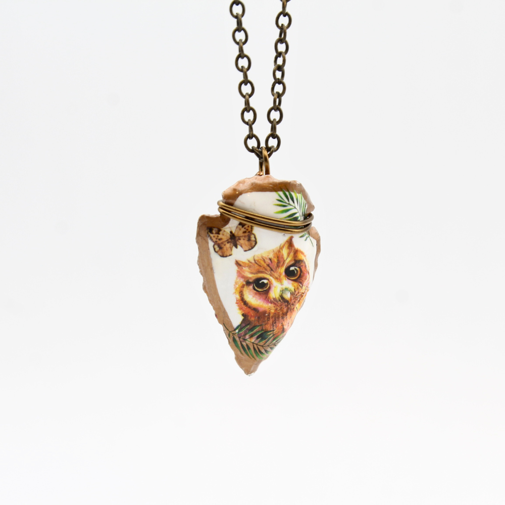 Owl Arrowhead Necklace