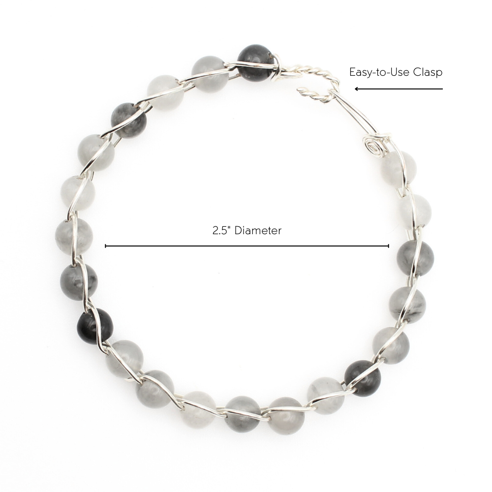 Smoky Quartz Bangle Bracelet (w/ Clasp)