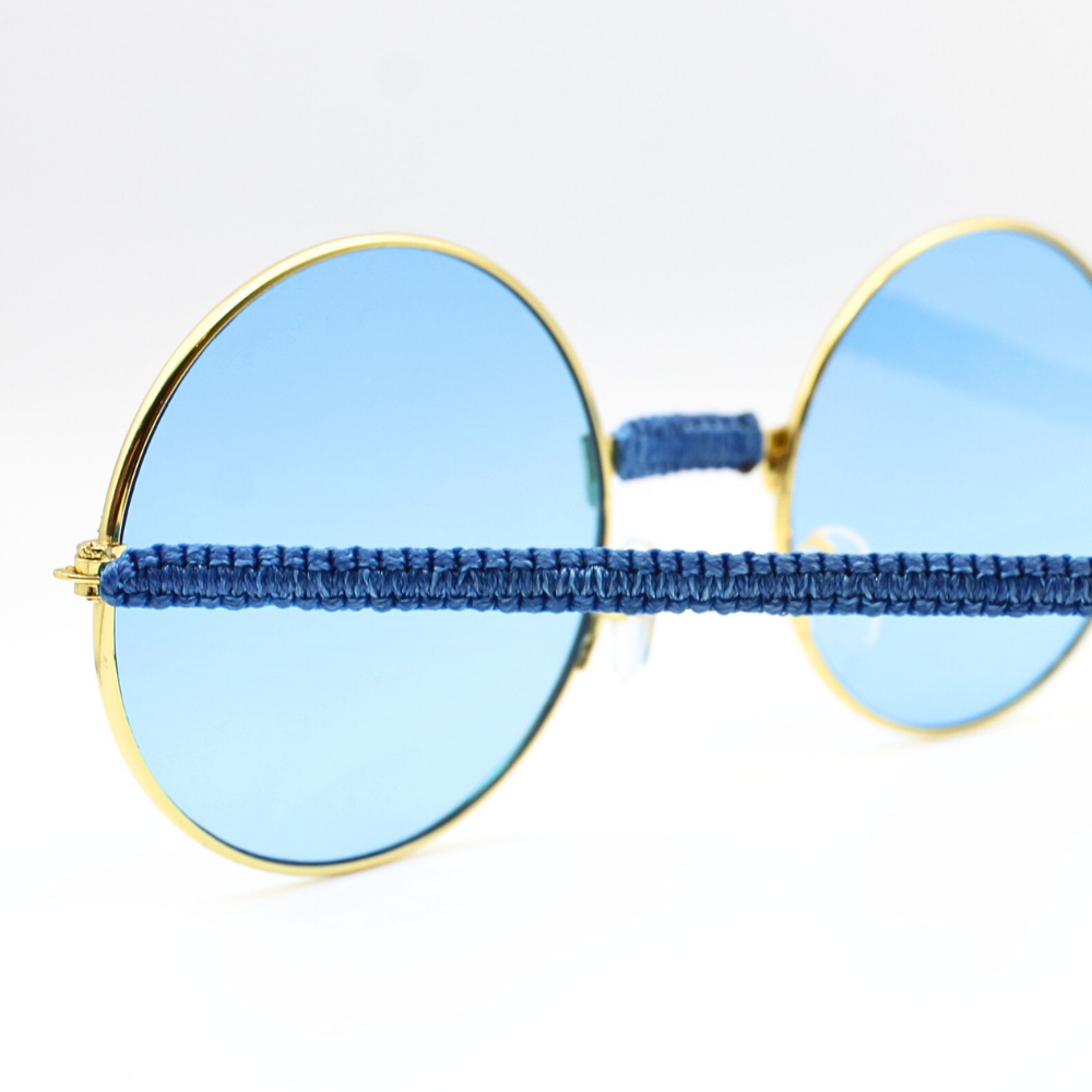 Blue Round Sunglasses