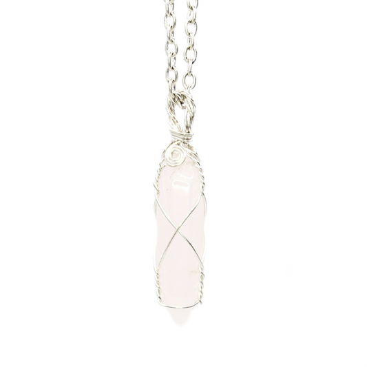Rose Quartz Crystal Point Necklace