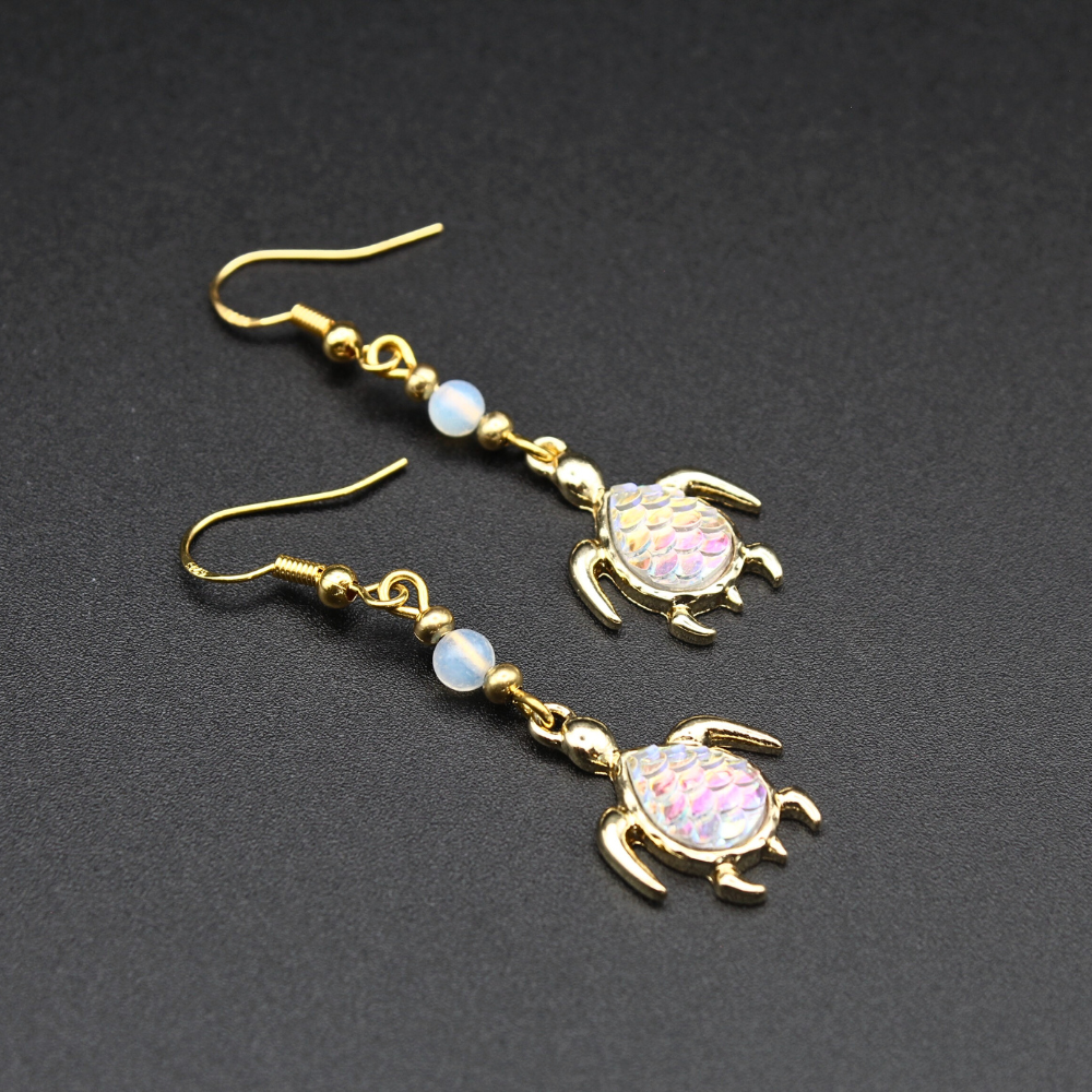 Sea Turtle Earrings w/ Opalite