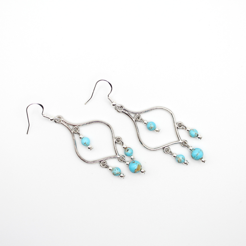 Turquoise Dangle Earrings (Silver)