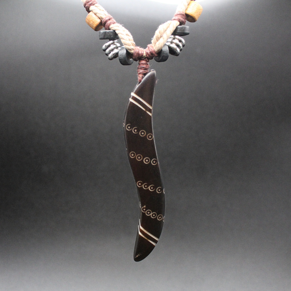 Worm - Carved Bone Necklace