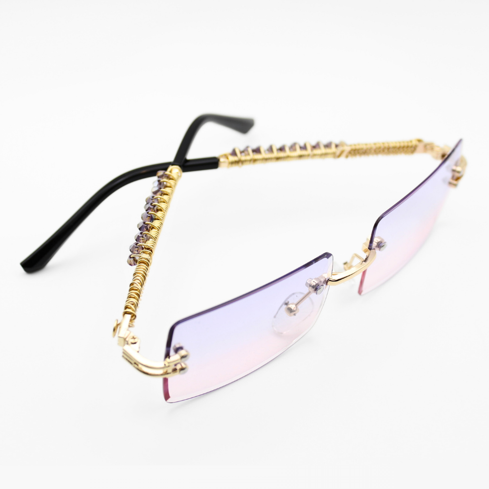 Lavender Horizon Glasses with Glass Beads