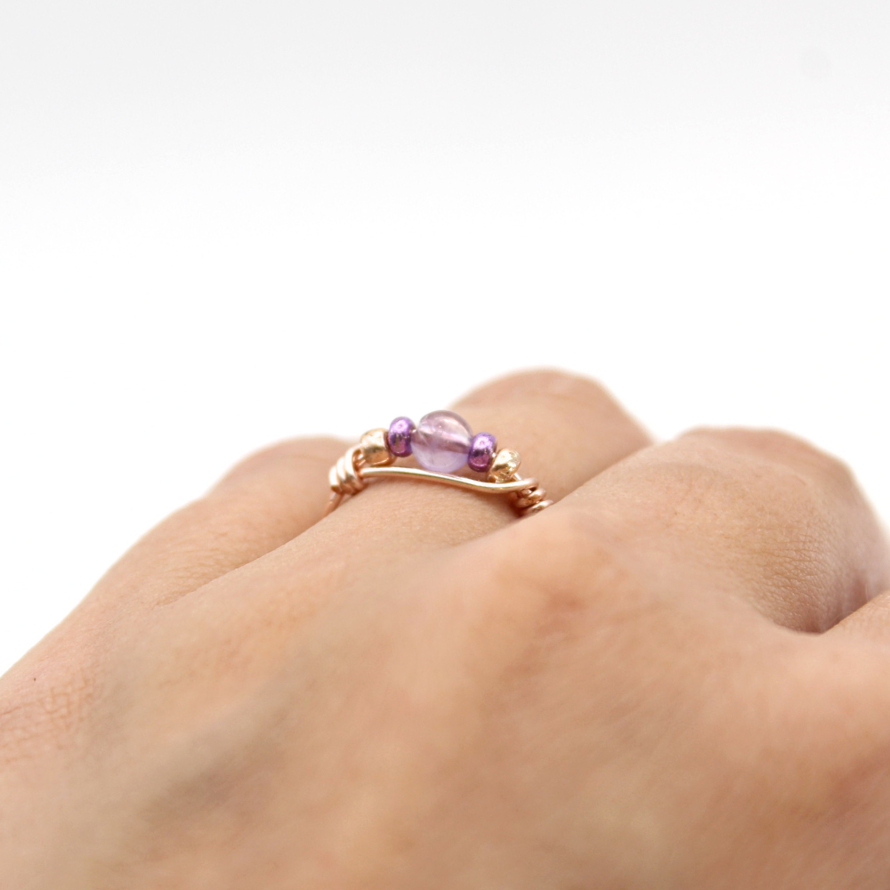 Amethyst & Rose Gold Ring