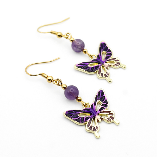 Butterfly Earring with Amethyst