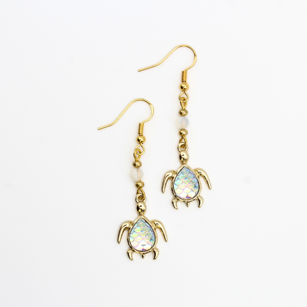Sea Turtle Earrings w/ Opalite